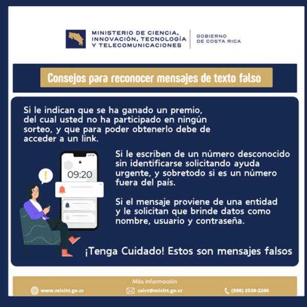 Consejos para reconocer mensajes de texto falso